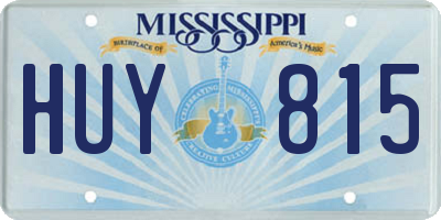 MS license plate HUY815