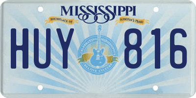 MS license plate HUY816