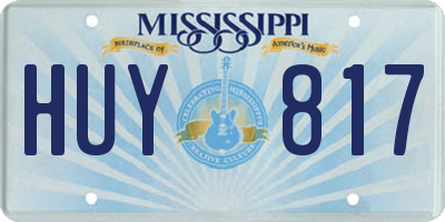 MS license plate HUY817