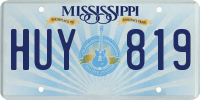 MS license plate HUY819