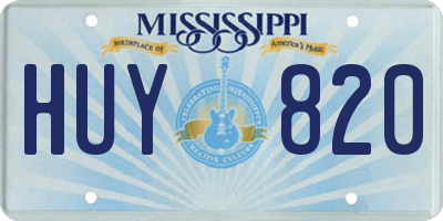 MS license plate HUY820