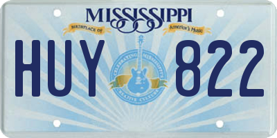MS license plate HUY822