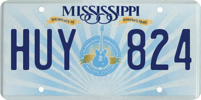MS license plate HUY824