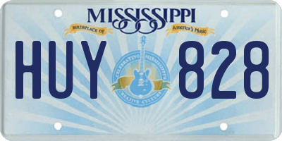 MS license plate HUY828
