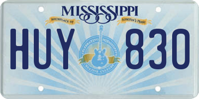 MS license plate HUY830