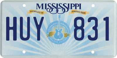 MS license plate HUY831