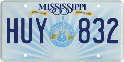 MS license plate HUY832