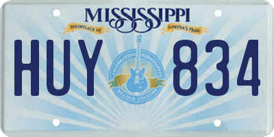 MS license plate HUY834