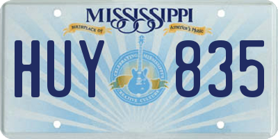 MS license plate HUY835