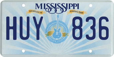 MS license plate HUY836