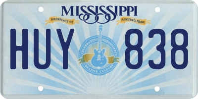 MS license plate HUY838