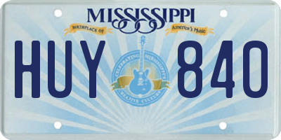 MS license plate HUY840