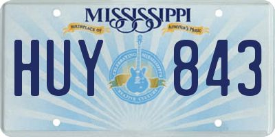 MS license plate HUY843