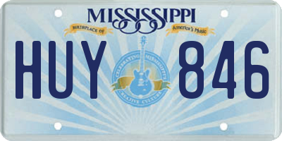 MS license plate HUY846