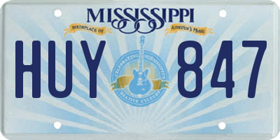 MS license plate HUY847