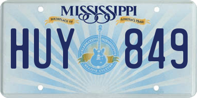 MS license plate HUY849