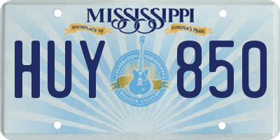 MS license plate HUY850