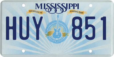 MS license plate HUY851