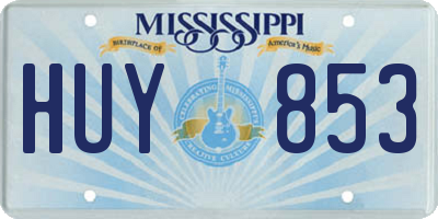 MS license plate HUY853