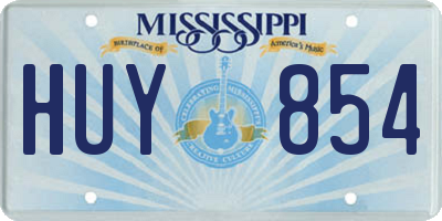MS license plate HUY854