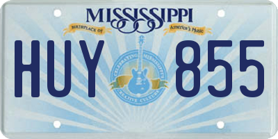 MS license plate HUY855