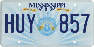 MS license plate HUY857