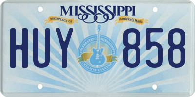 MS license plate HUY858