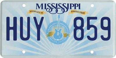 MS license plate HUY859