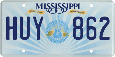 MS license plate HUY862