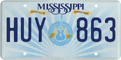 MS license plate HUY863