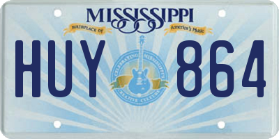 MS license plate HUY864