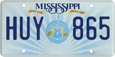 MS license plate HUY865