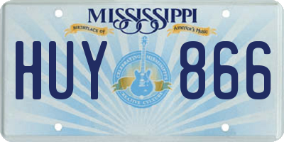 MS license plate HUY866