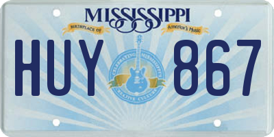 MS license plate HUY867