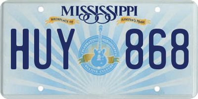 MS license plate HUY868
