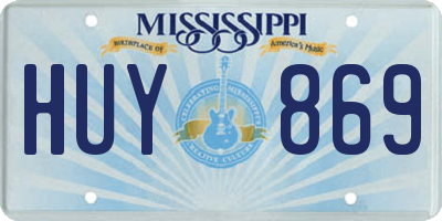 MS license plate HUY869