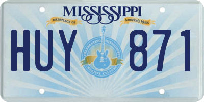 MS license plate HUY871