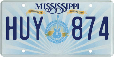 MS license plate HUY874