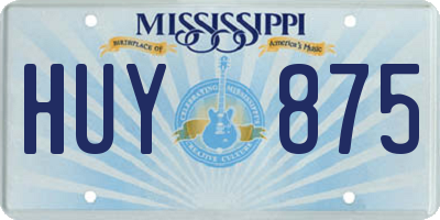 MS license plate HUY875