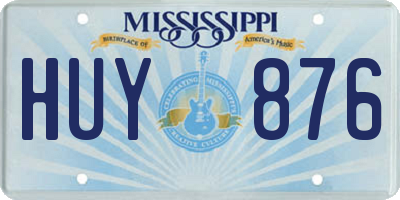 MS license plate HUY876