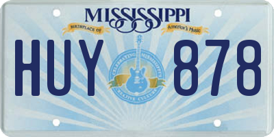 MS license plate HUY878
