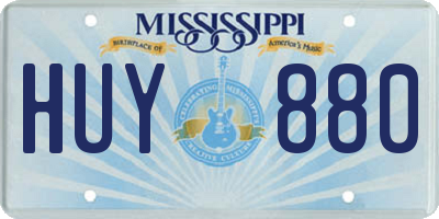 MS license plate HUY880