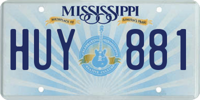 MS license plate HUY881