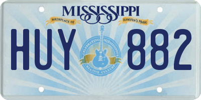MS license plate HUY882
