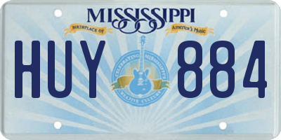MS license plate HUY884