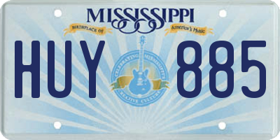 MS license plate HUY885