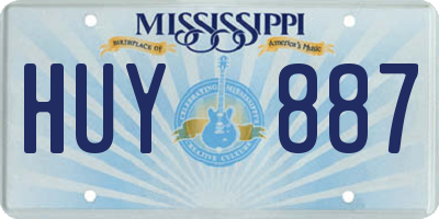 MS license plate HUY887