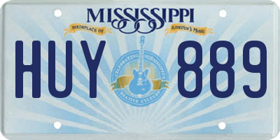 MS license plate HUY889