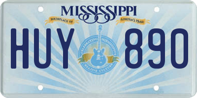 MS license plate HUY890