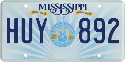 MS license plate HUY892